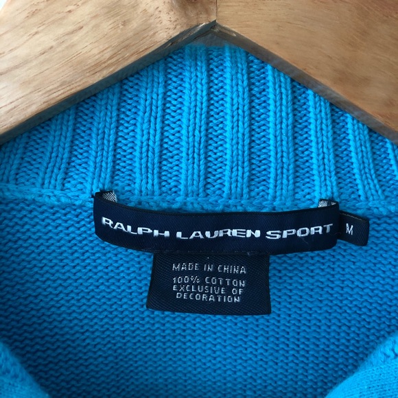 Ralph Lauren Sport Blue Knit Zip Up Sweater - Picture 3 of 7